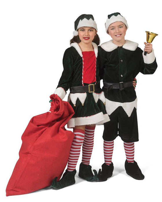 Weihnachtselfen Wichtel Kostüm "Charly" für Jungen | Grün Weiß