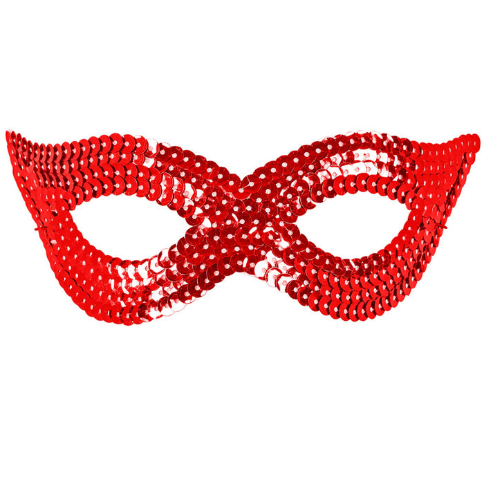 Augenmaske mit Pailletten "Katzenauge" - 05910 | Rot