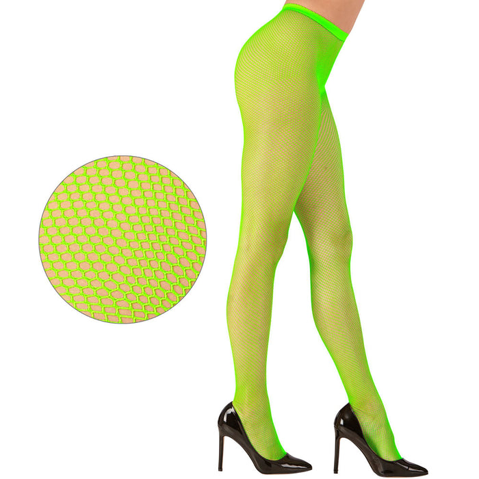 Damen Netzstrumpfhose - Fein | Neon Grün