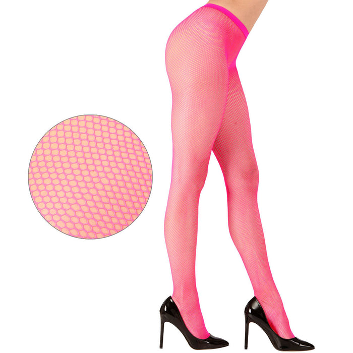 Damen Netzstrumpfhose - Fein | Neon Pink