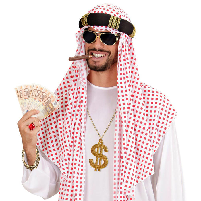 Pimp Kostümset | Dollar Kette, Armband, Brille