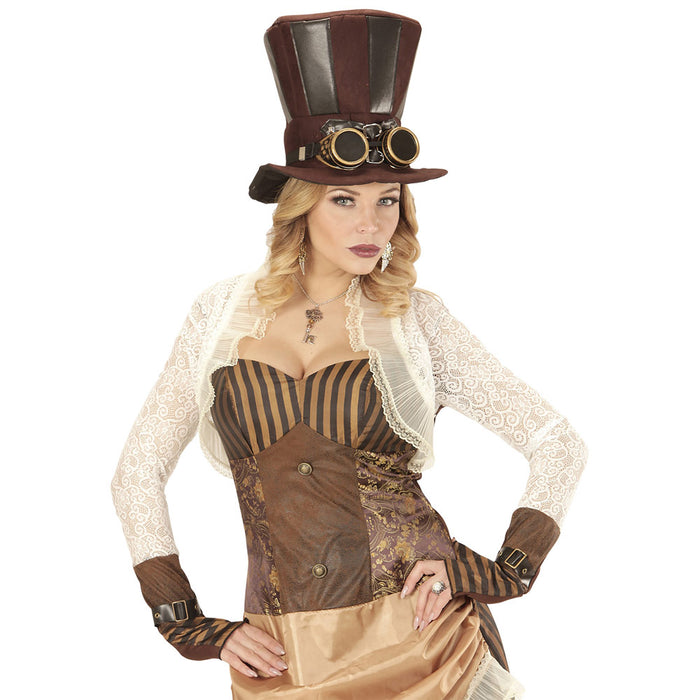 Steampunk Ohrringe mit Flügeln und Zahnrädern 01784 | Silber Gold