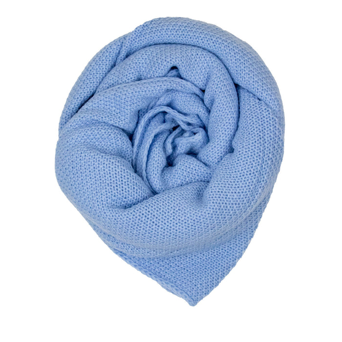 XL Strick Dreieckstuch - Schal  200 x 80 cm | Hellblau