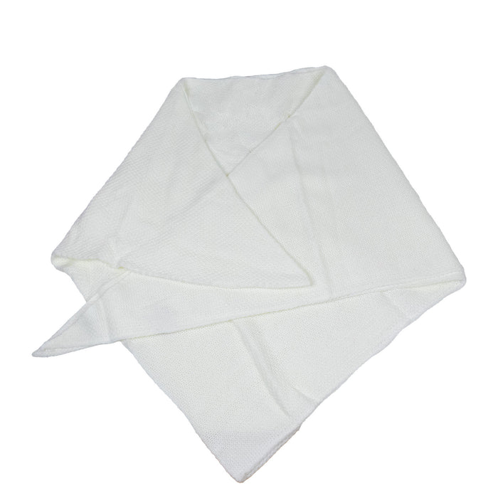 XL Strick Dreieckstuch - Schal  200 x 80 cm | Wollweiß