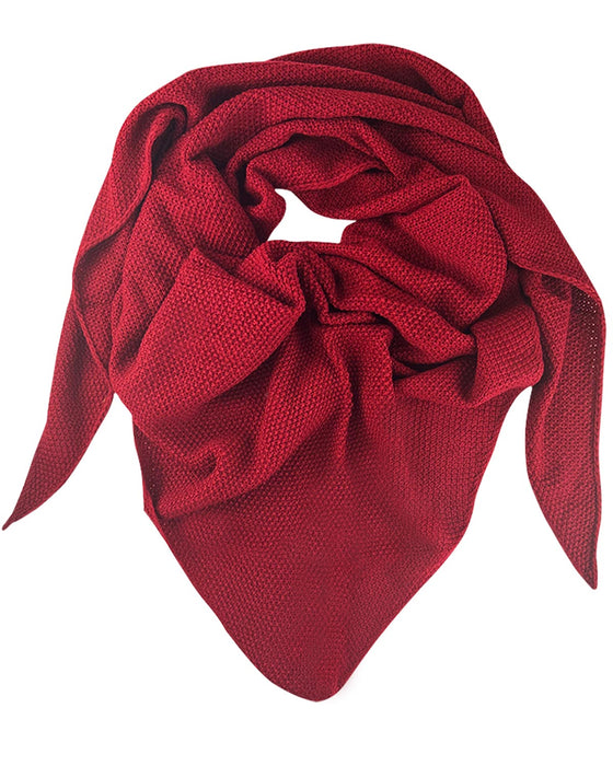 XL Strick Dreieckstuch - Schal  200 x 80 cm | Dunkelrot
