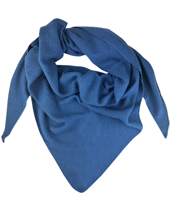 XL Strick Dreieckstuch - Schal  200 x 80 cm | Jeansblau