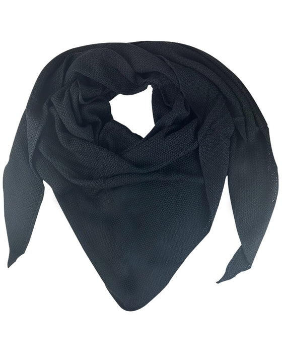 XL Strick Dreieckstuch - Schal  200 x 80 cm | Schwarz