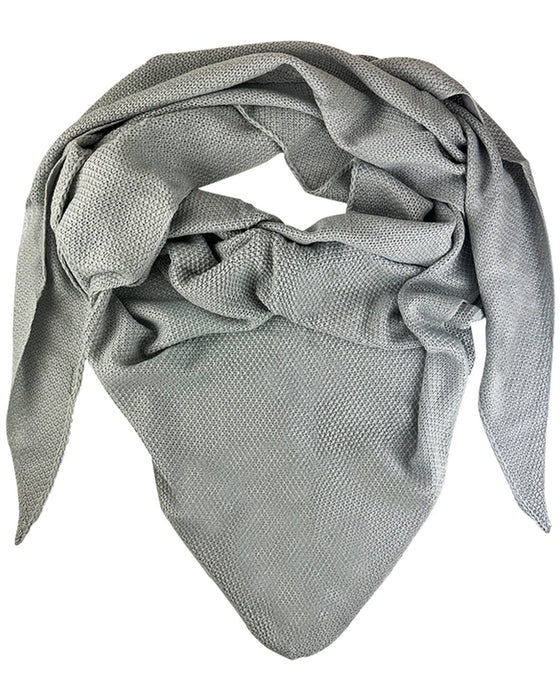 XL Strick Dreieckstuch - Schal  200 x 80 cm | Silbergrau