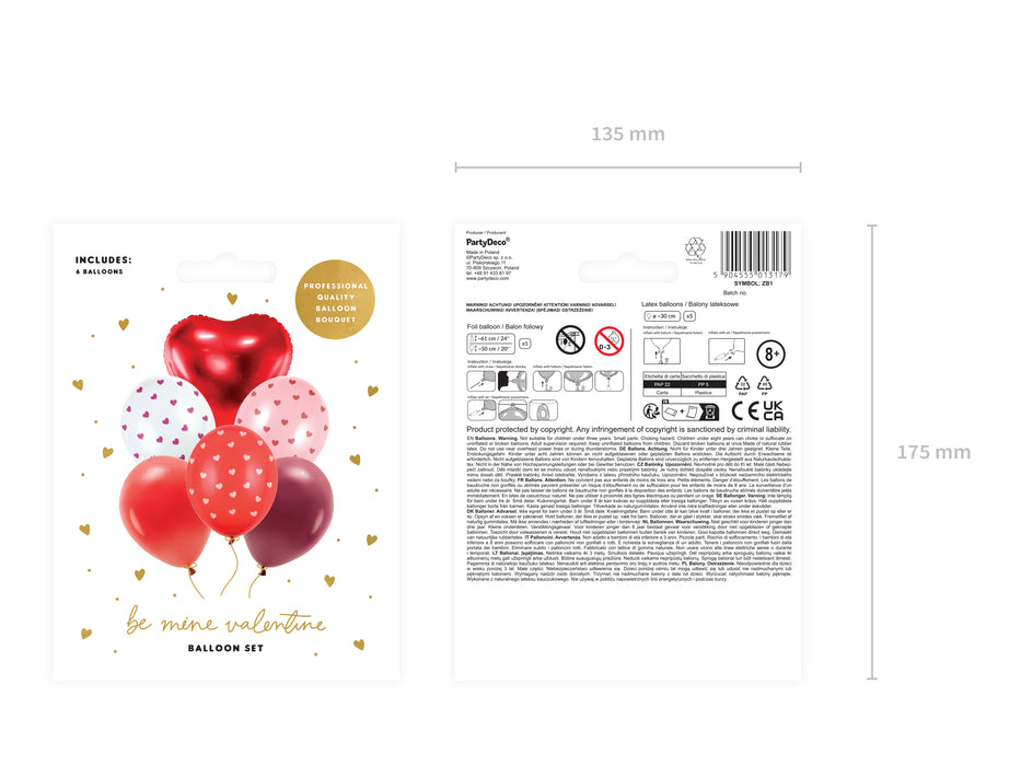 Latex- und Folienballon Love Set Romantisch 6 St.