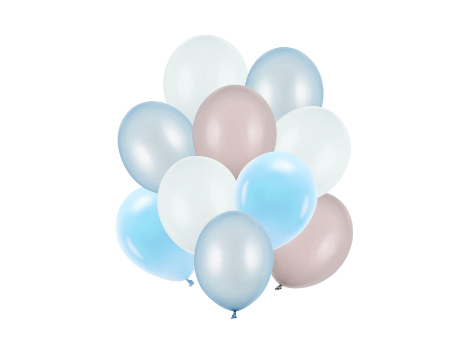 Luftballon Ø30cm Set | 10 Stk. Blau/Weiß/Rosa Mix