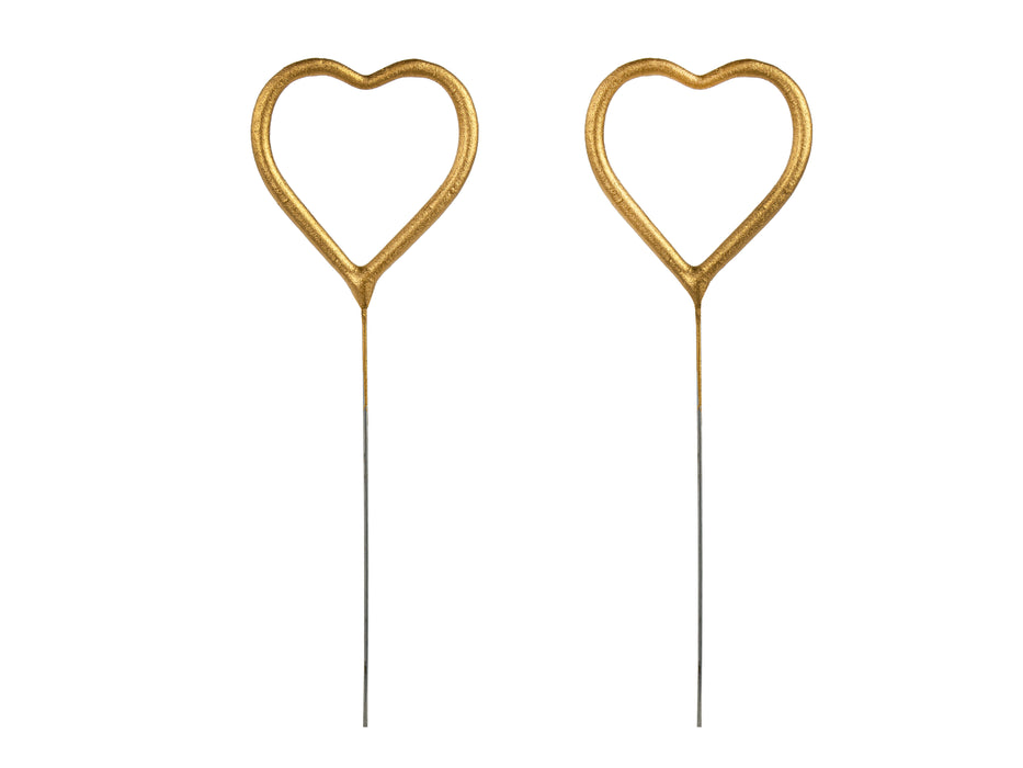 2 Wunderkerzen Herz ca. 16,5 cm | Gold