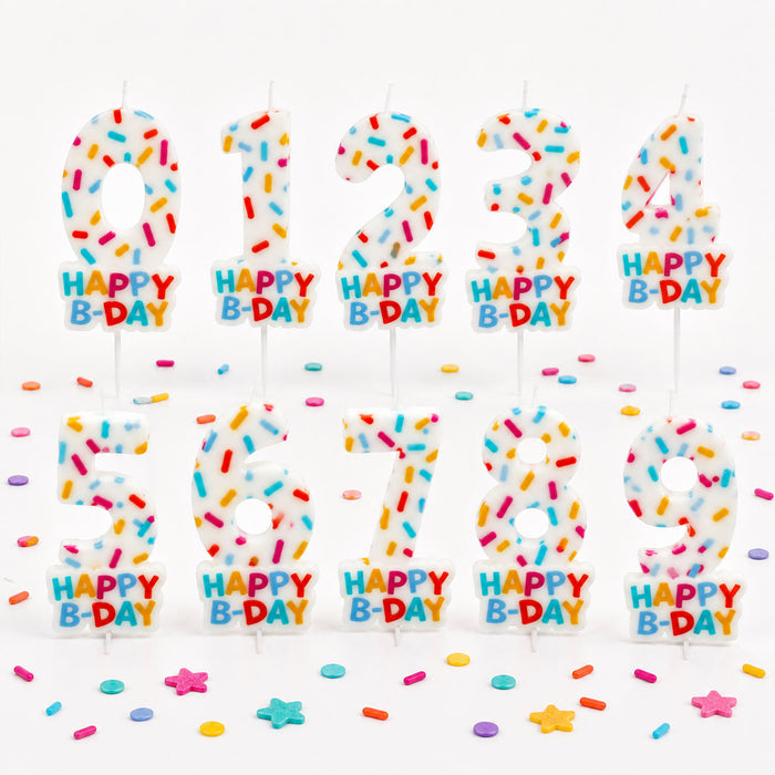 Zahlenkerze Geburtstag "Cozy Sprinkles" 7 cm | Bunt
