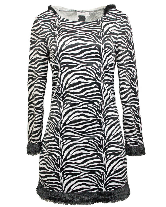 Zebra Tierkostüm für Damen | Kleid mit Stulpen