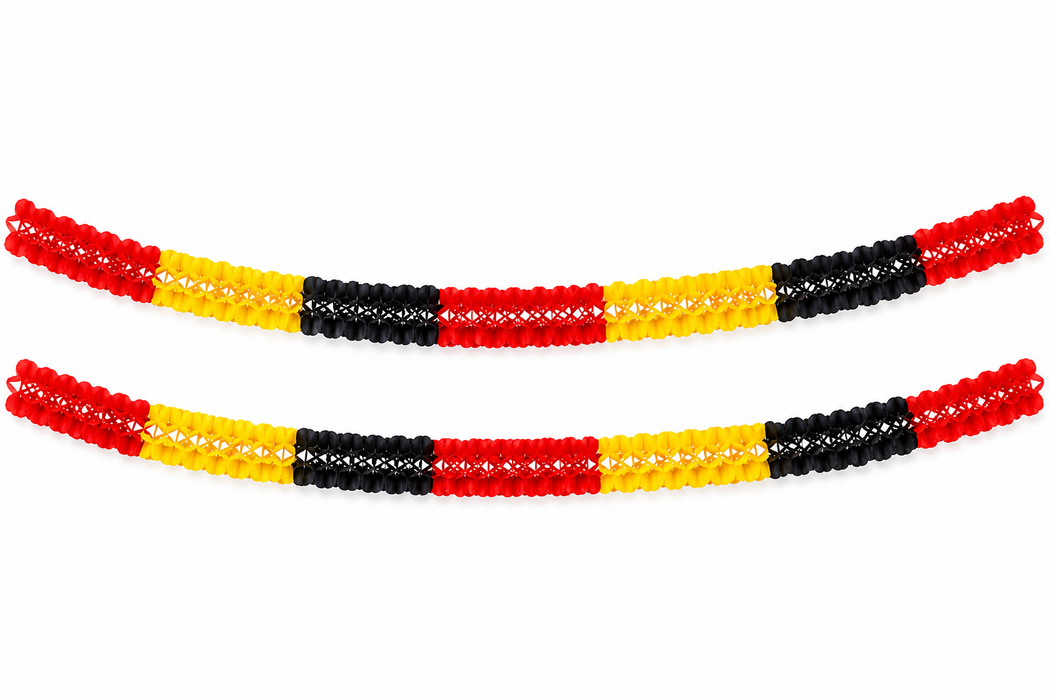 Deutschland Deko Set 9-teilig – 2x Deutschlandflagge 60x90 cm, 5x Handfahne 12x24 cm & 2x Papiergirlande 3 m – Fanartikel für Fußball, EM, WM, Public Viewing & Party
