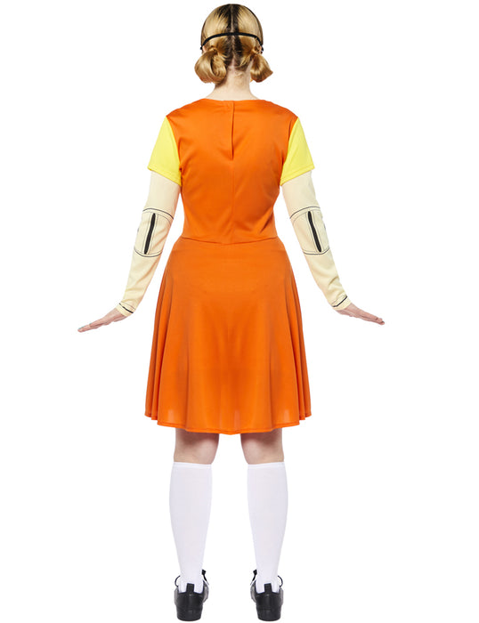 Squid Game Kostüm "Puppe" mit Maske für Damen | Film Cosplay Partykostüm