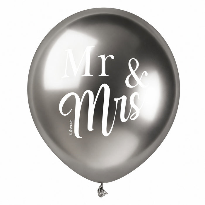 Latexballon 48 cm Mr&Mrs + Just Married Roségold Silber | 3 Stück