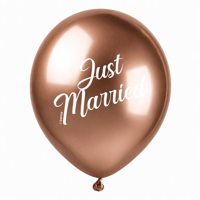 Latexballon 48 cm Mr&Mrs + Just Married Roségold Silber | 3 Stück