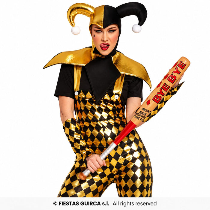 Halloween Baseballschläger „Bye Bye“ 73 cm | Rot Beige