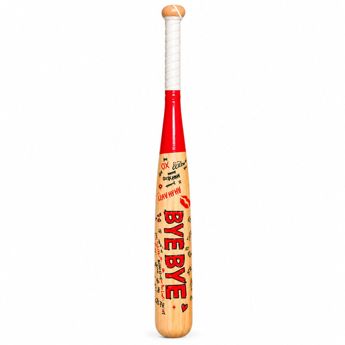 Halloween Baseballschläger „Bye Bye“ 73 cm | Rot Beige