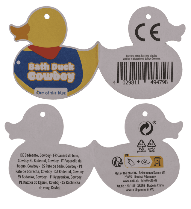 Quietsche-Ente "Cowboy" | 9 cm