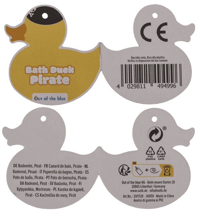 Quietsche-Ente "Pirat" | 9 cm