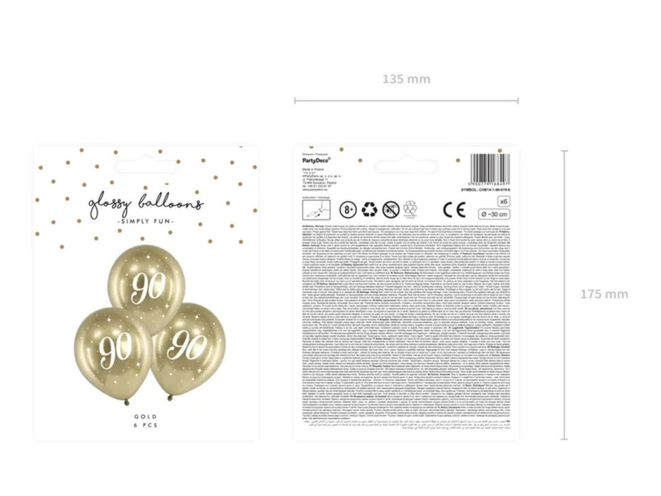 Latexballon Ø30cm "Happy Birthday" Gold | 6 Stk. #90