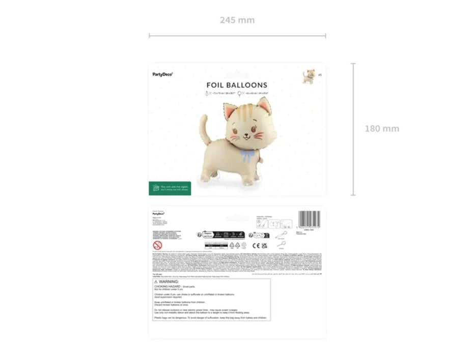 Folienballon "Katze auf Rädern" | 61x65cm (MIT LUFT ZU BEFÜLLEN)