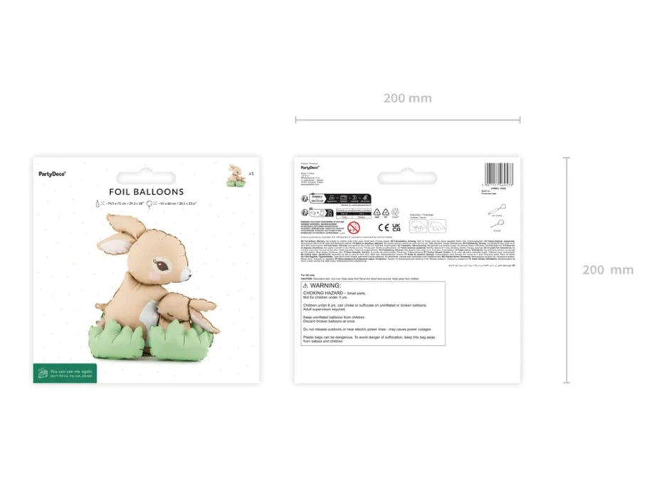 Folienballon "Hasen" Ostern | 51x60cm (MIT LUFT ZU BEFÜLLEN)