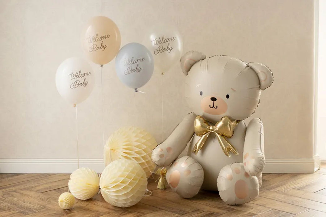 6 Stk. Luftballon Ø30cm "Welcome Baby" | Blau-Mix