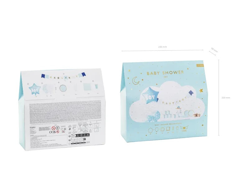 Party Dekorationsset "It's a boy" 49-tlg. | Blau für Babyparty