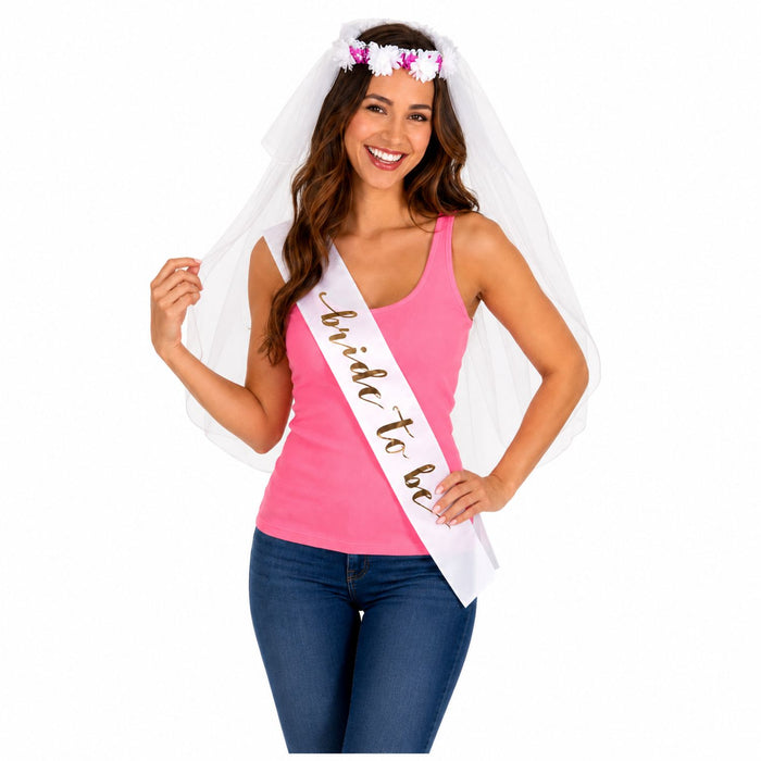 Brautschleier und Schärpe "Bride to Be"