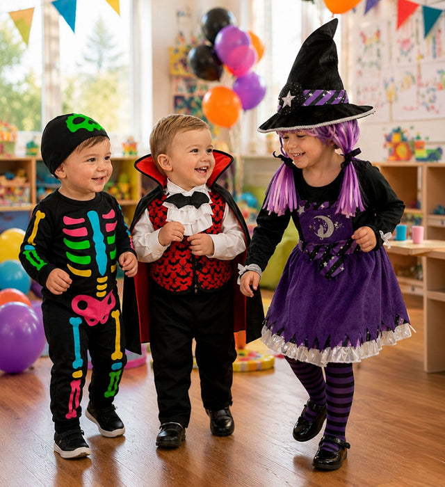 "Buntes Skelett" Kostüm für Babys | Overall und Mütze