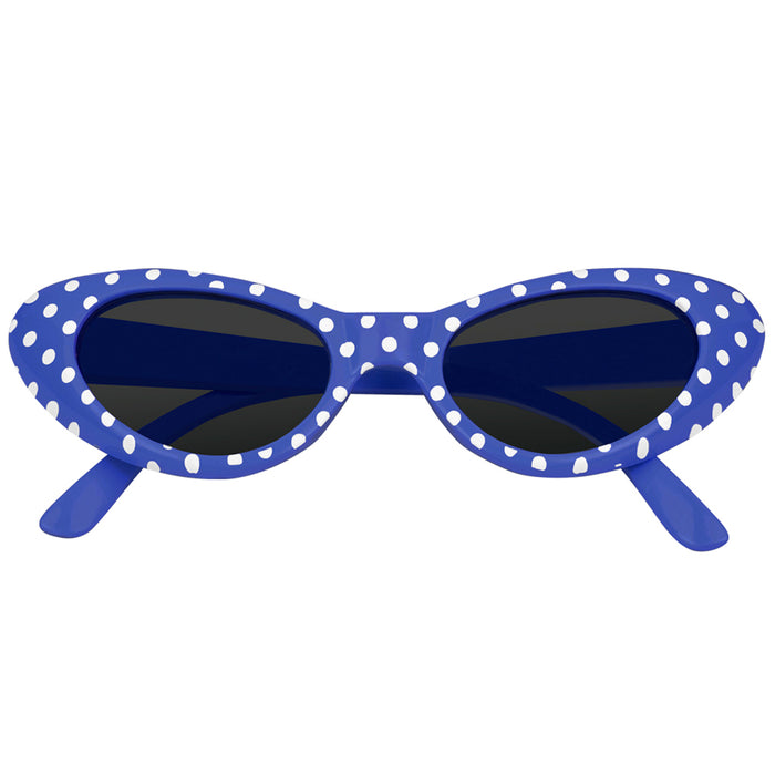 Cat Eye Brille "Sandy" mit Punkten | Partybrille 60er Jahre Retro Kostüm