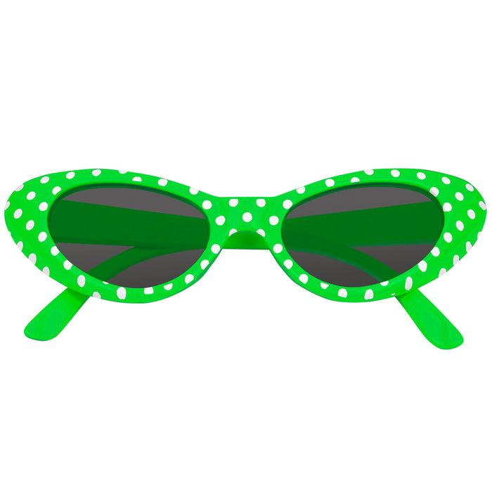 Cat Eye Brille "Sandy" mit Punkten | Partybrille 60er Jahre Retro Kostüm