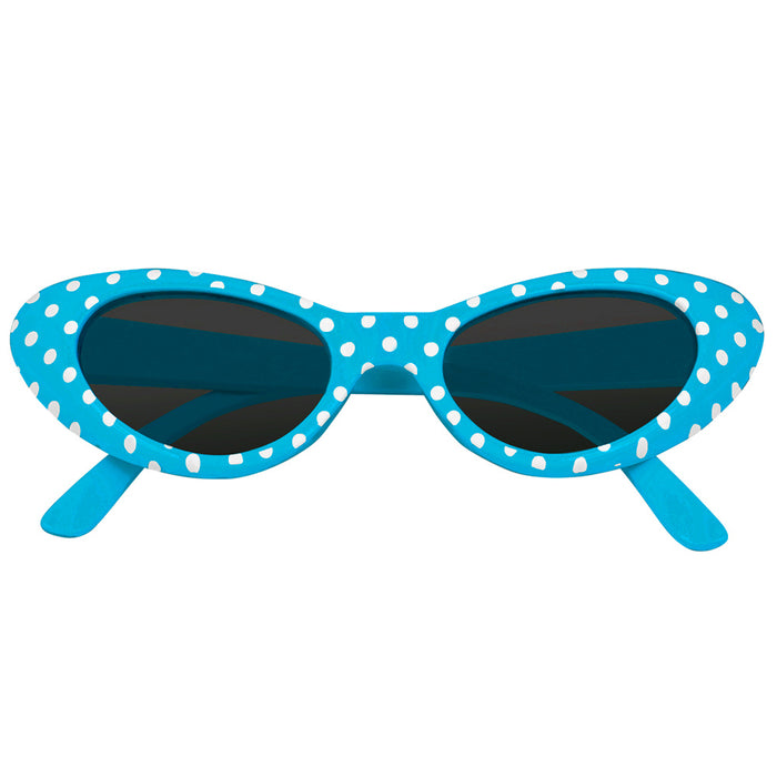 Cat Eye Brille "Sandy" mit Punkten | Partybrille 60er Jahre Retro Kostüm