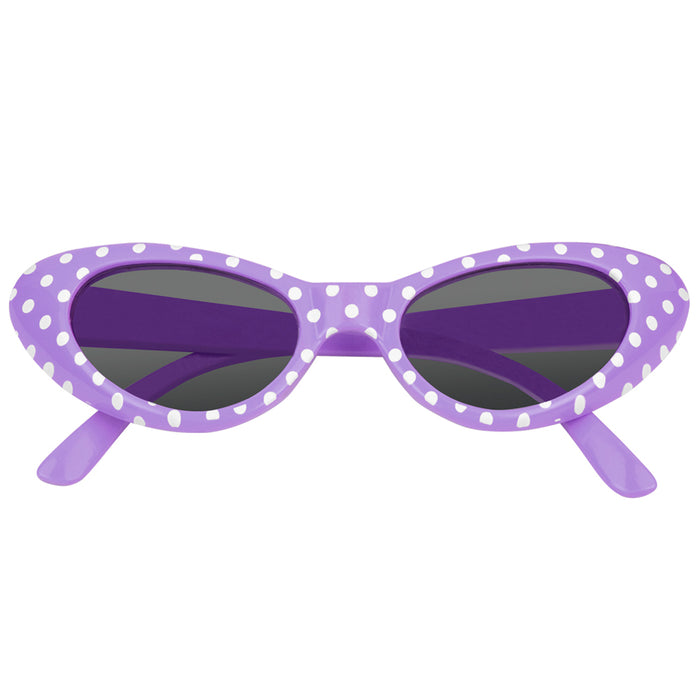 Cat Eye Brille "Sandy" mit Punkten | Partybrille 60er Jahre Retro Kostüm