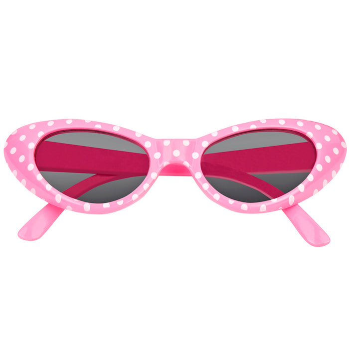 Cat Eye Brille "Sandy" mit Punkten | Partybrille 60er Jahre Retro Kostüm