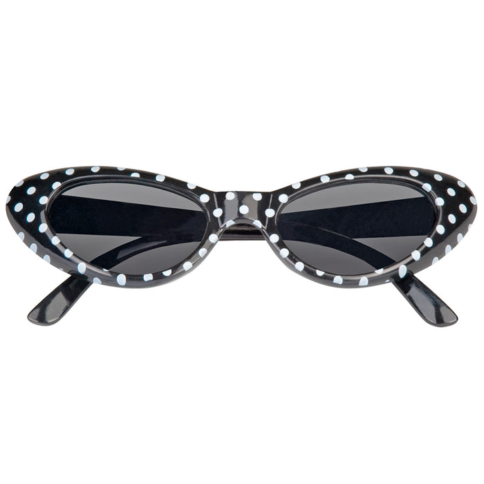 Cat Eye Brille "Sandy" mit Punkten | Partybrille 60er Jahre Retro Kostüm