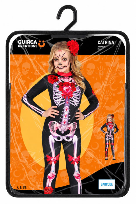 Skelett "Catrina" Kostüm für Mädchen | Dias de los Muertos
