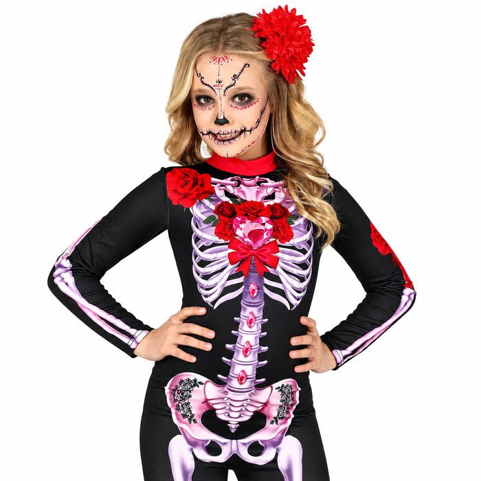 Skelett "Catrina" Kostüm für Mädchen | Dias de los Muertos