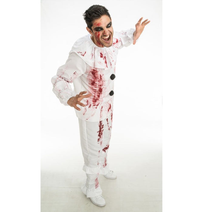 Killer Clown "Bloody Whitey" Kostüm für Herren | Weiß Rot