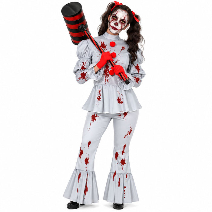 Horror Clownin "Grey" Kostüm für Damen | 2-tlg.