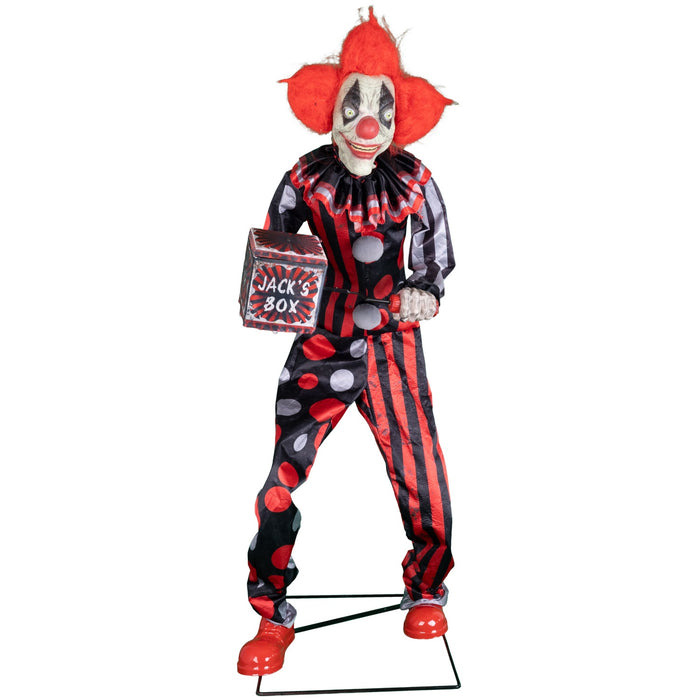 Halloween Standfigur "Clown Jester mit Spieldose" - Animatronic |  175 cm