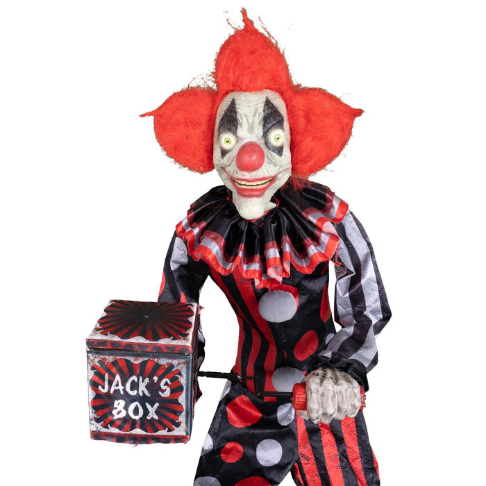 Halloween Standfigur "Clown Jester mit Spieldose" - Animatronic |  175 cm