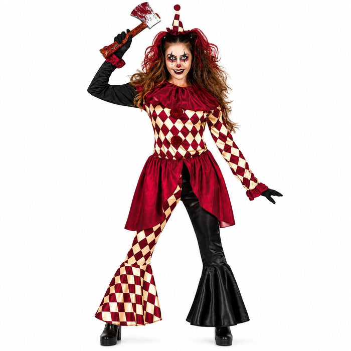 Horror Clownin "Black Red" Kostüm für Damen | 3-tlg.