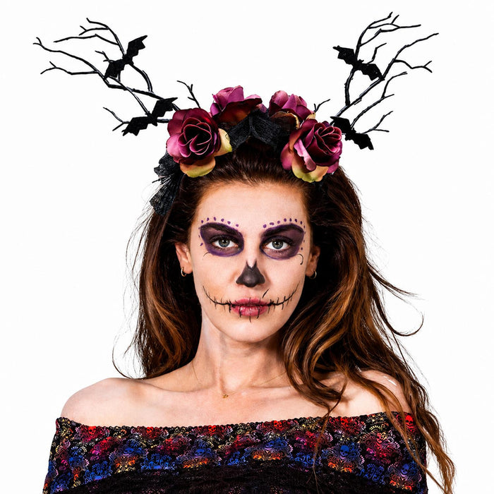 Halloween Haarreif "Waldnymphe" mit Fledermäusen