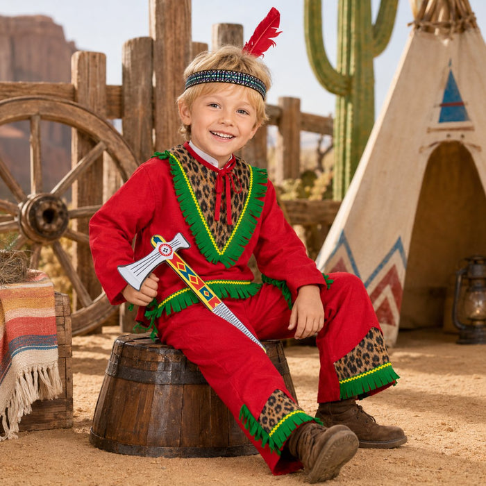 Indianer Kiowa Kostüm für Kinder Gr. 116 - 4 tlg.