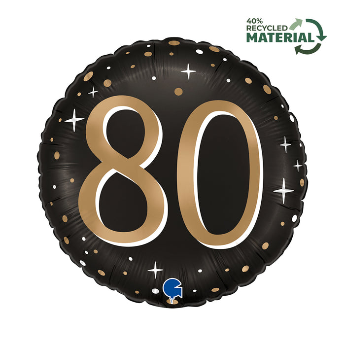 18"/Ø46cm Folienballon "Sparkling Black" | #80