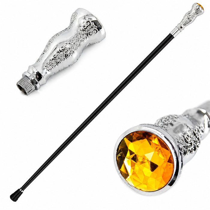 Gehstock aus Metall | "Golden Jewel" - 93 cm