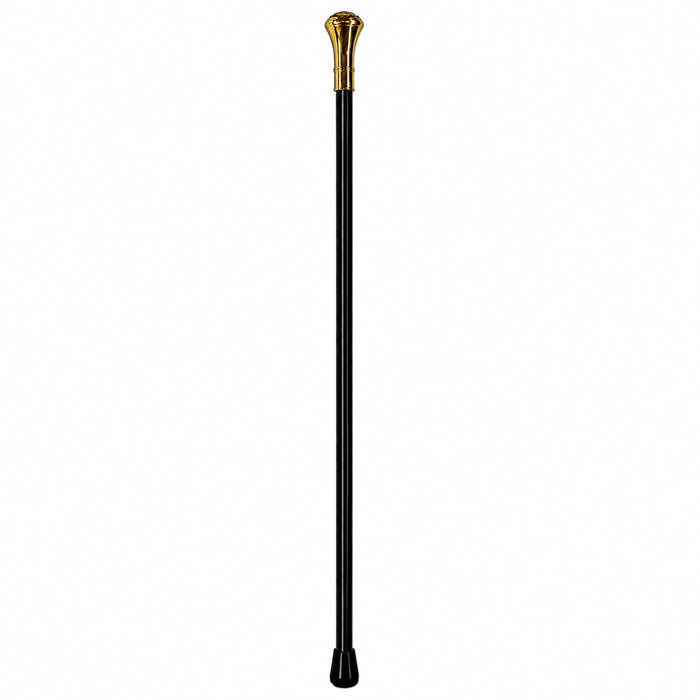 Gehstock aus Metall | Goldknauf - 93 cm